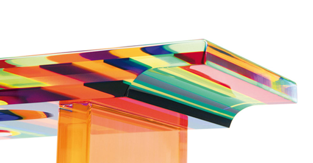 Lucite console 'Multicolore' Poliedrica Lucite console 'Multicolore' Poliedrica
