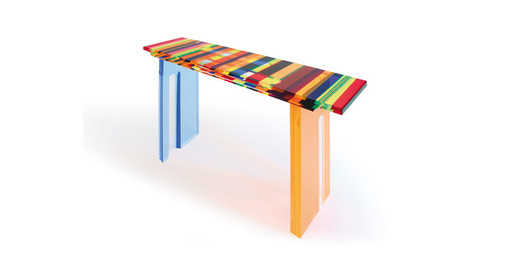 Acrylic console 'Multicolore' Poliedrica Acrylic console 'Multicolore' Poliedrica