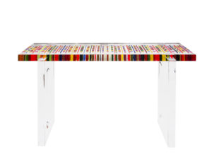 cast acrylic console table Missoni by Poliedrica
