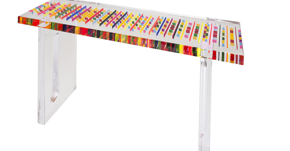 méthacrylate console table Missoni by Poliedrica