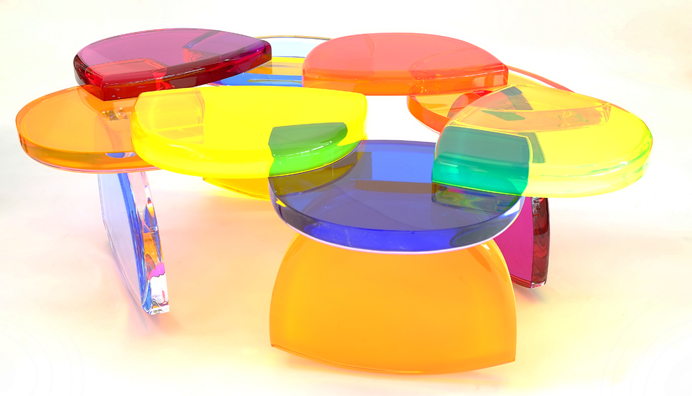methacrylate Coffee table BonBon by M. Pettinari cast acrylic Coffee table BonBon by M. Pettinari