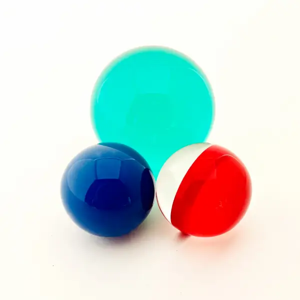 Coloured methacrylate spheres available in various sizes upon request