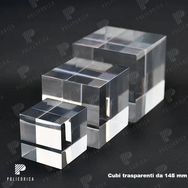 Cubi trasparenti in plexiglass da 145mm